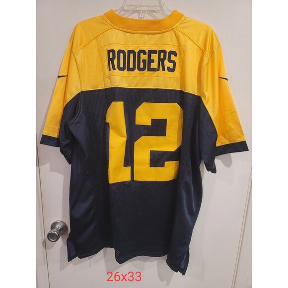 **RARE** Authentic Aaron Rodgers Green Bay Packers NFL NIKE Elite Jersey Sz 48 - Picture 7 of 9